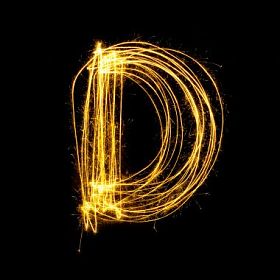 烟火烟花光字母 D