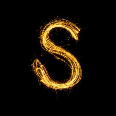 烟火烟花光字母 S.图片
