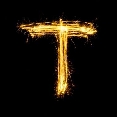 煙火煙花光字母 T