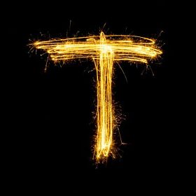 烟火烟花光字母 T