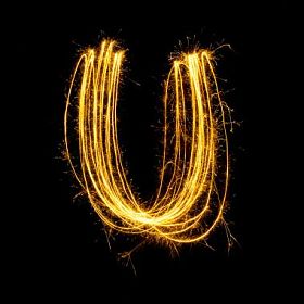 烟火烟花光字母 U.图片