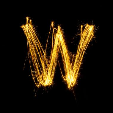 烟火烟花光字母 W.图片