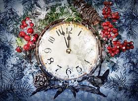 圣诞前夕及新年在午夜