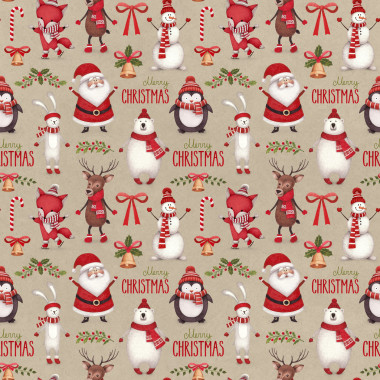 水彩的圣誕節(jié)插圖。無(wú)縫模式