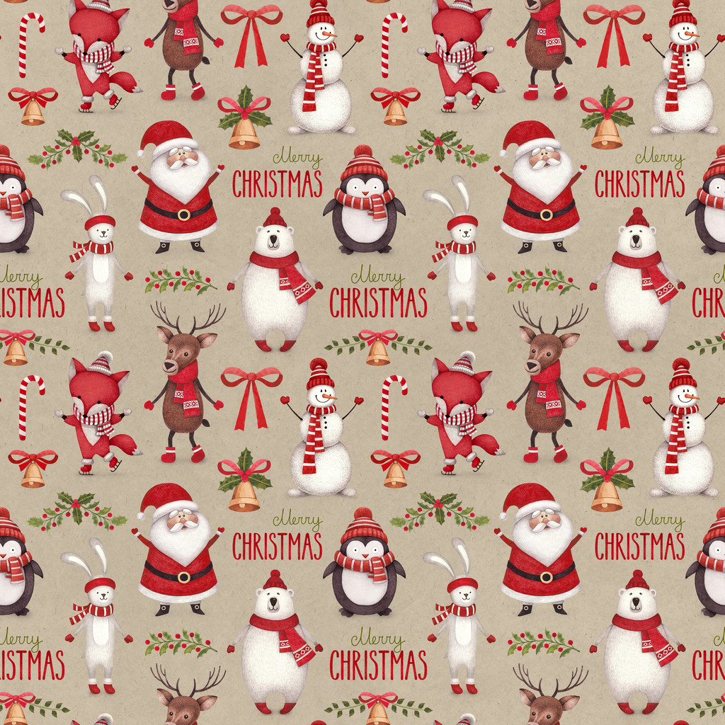 水彩的圣诞节插图。无缝模式