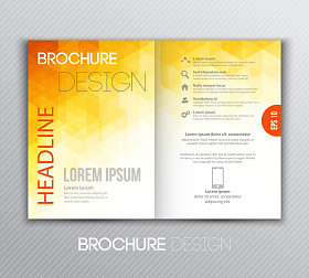 抽象与几何背景模板宣传册设计