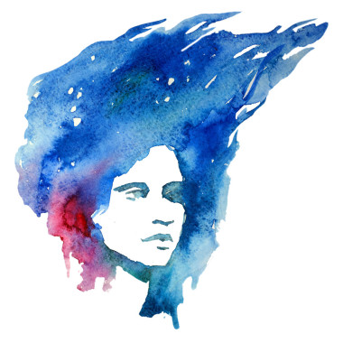 水彩画，女孩，肖像涂鸦、 创意、 夫人、 创造力插图