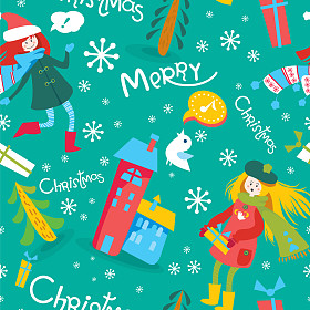 圣诞节和新年无缝模式