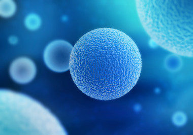 流動的藍(lán)色抽象背景中的微生物