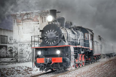 復(fù)古蒸汽火車(chē).圖片