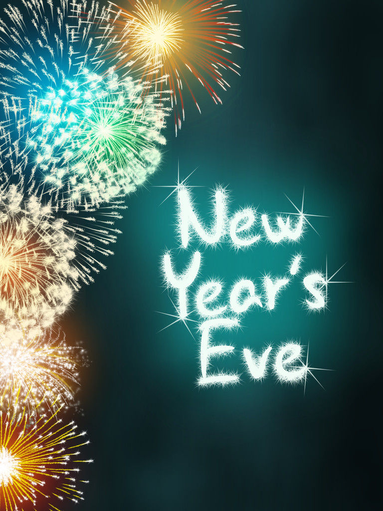 一年除夕周年烟花庆祝党绿松石