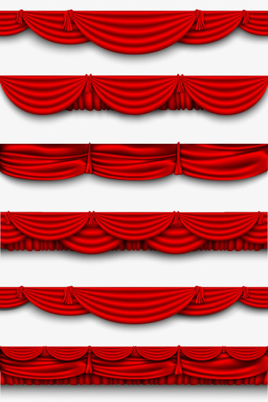 红色丝绸设置对和丝绸红色的窗帘