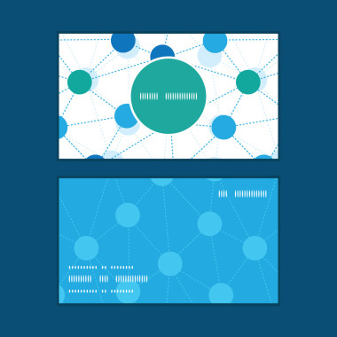 矢量连接的点垂直圆框架模式名片集