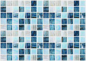 与各种影响大理石的蓝色正方形瓷砖