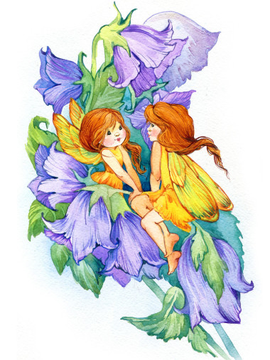 花仙子和花園花背景為孩子慶祝。w