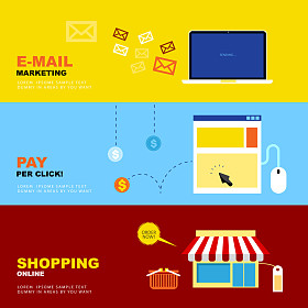 电子邮件营销，每次点击，网上购物付费。商业经济