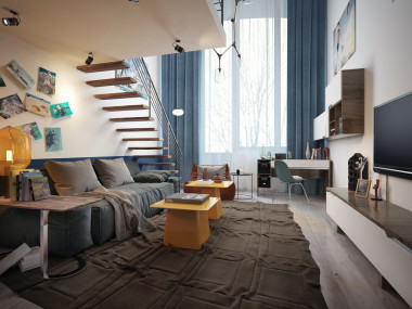 青少年的房間閣樓風(fēng)格圖片