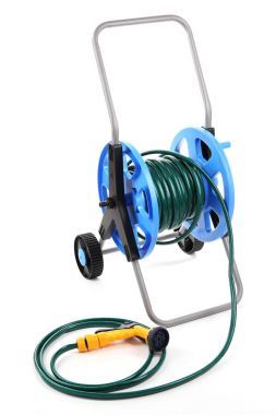 花園在輪子上的軟管