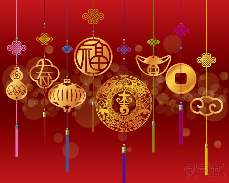 中國新一年掛件裝飾背景圖片