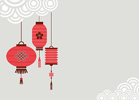 有灯笼的中国新年背景