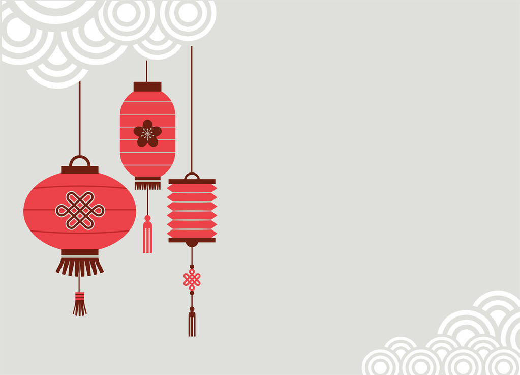 有灯笼的中国新年背景