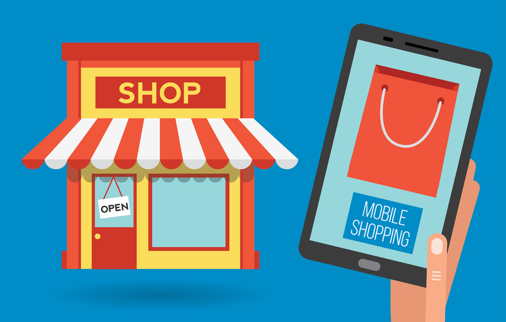 移动购物上平板电脑,矢量图的应用程序 移动购物上平板电脑,矢量图的应用程序