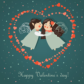 可爱的天使拥抱照片