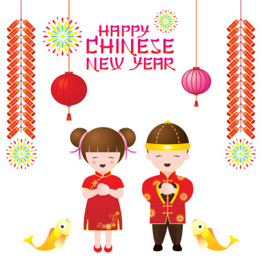 中國新的一年框架與中國的孩子