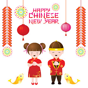 中国新的一年框架与中国的孩子