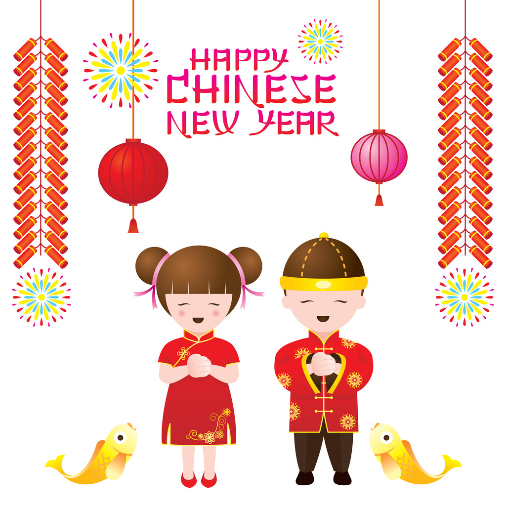 中国新的一年框架与中国的孩子 中国新的一年框架与中国的孩子