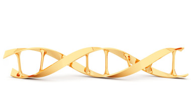 黃金 dna。3d 插圖中孤立
