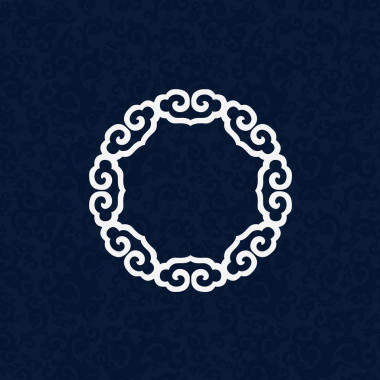 白色装饰蓝色背景的东方色彩