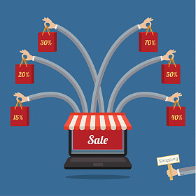 出售。蓝色的许多武装笔记本电脑