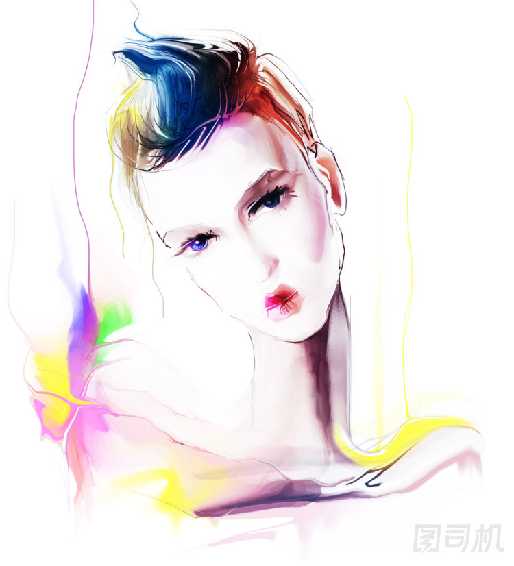 短头发的美丽女人