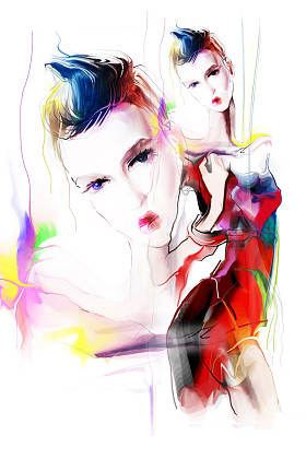 短头发的美丽女人