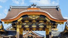 日本京都二条城大门的细