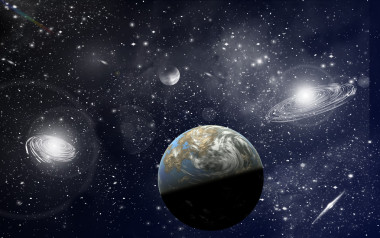 在太空中的星球照片