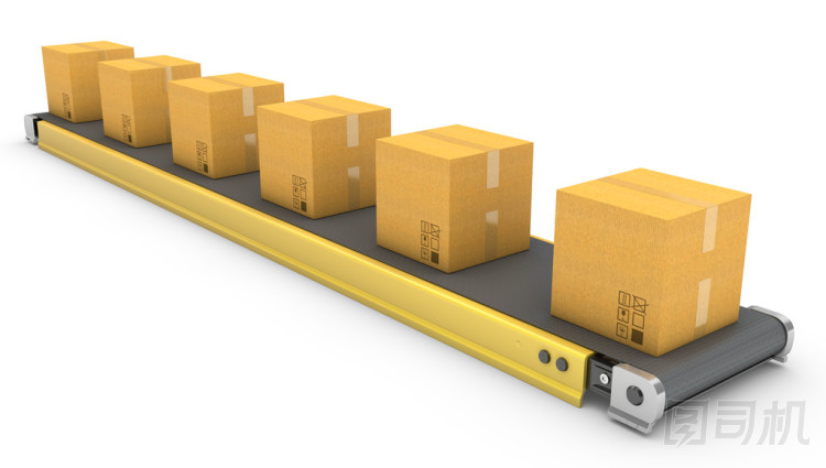 滾筒輸送機(jī)與紙箱圖片