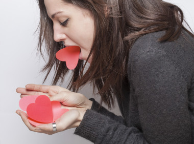 惡心嘔吐的心的愛(ài)的女孩圖片
