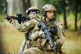 团队的士兵是侦察照片