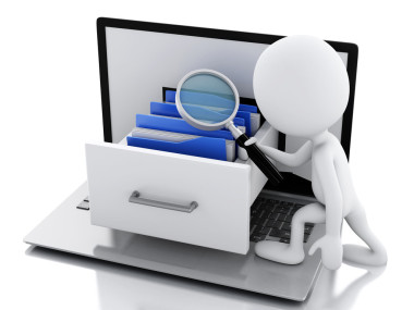 3d 白種人與便攜式計(jì)算機(jī)和文件夾