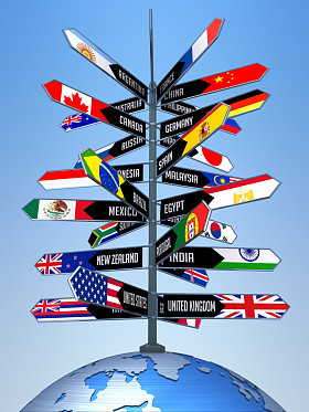 行星地球与箭头图片