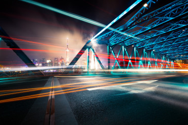 中國(guó)上?；▓@大橋夜景的