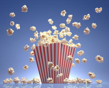 爆米花包装条纹内爆炸