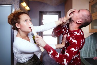 Angry housewife -- Domestic violence