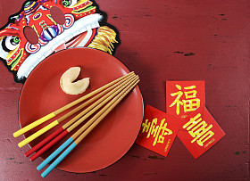 中国新年舞会的装饰