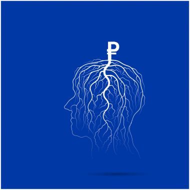 商業(yè)拍攝樹生長(zhǎng)在人類的頭符號(hào)。我和業(yè)務(wù)