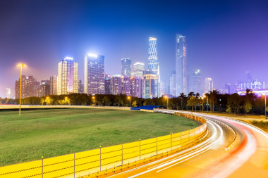 廣州珠江新城的夜景圖片