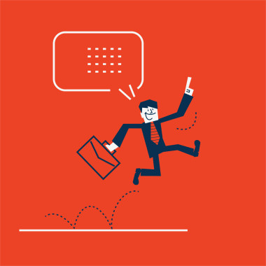 跳躍的快樂興奮的商人圖片