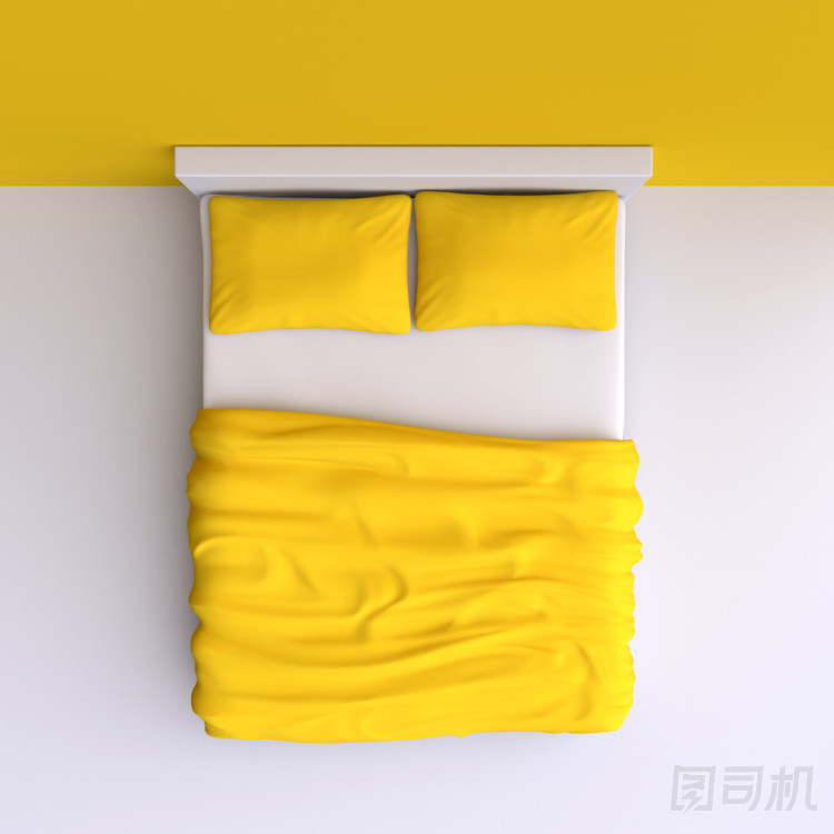 床上的枕頭和毯子